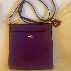 Coach cross body purple silver hardware
